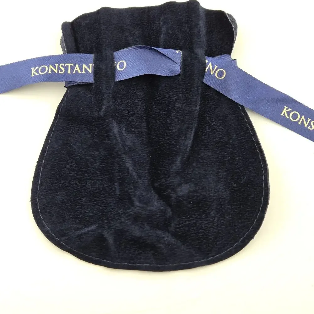 Konstantino Jewelry Pouch Dust Bag Lot of 4 Suede Envelope Case Blue
